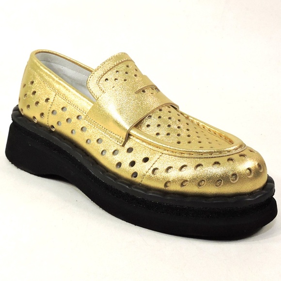 Alberto Ciccioli Shoes - PRINCIPE DI BOLOGNA 🇮🇹 WOMEN'S GOLD LEATHER COMFORT SUMMER LOAFERS